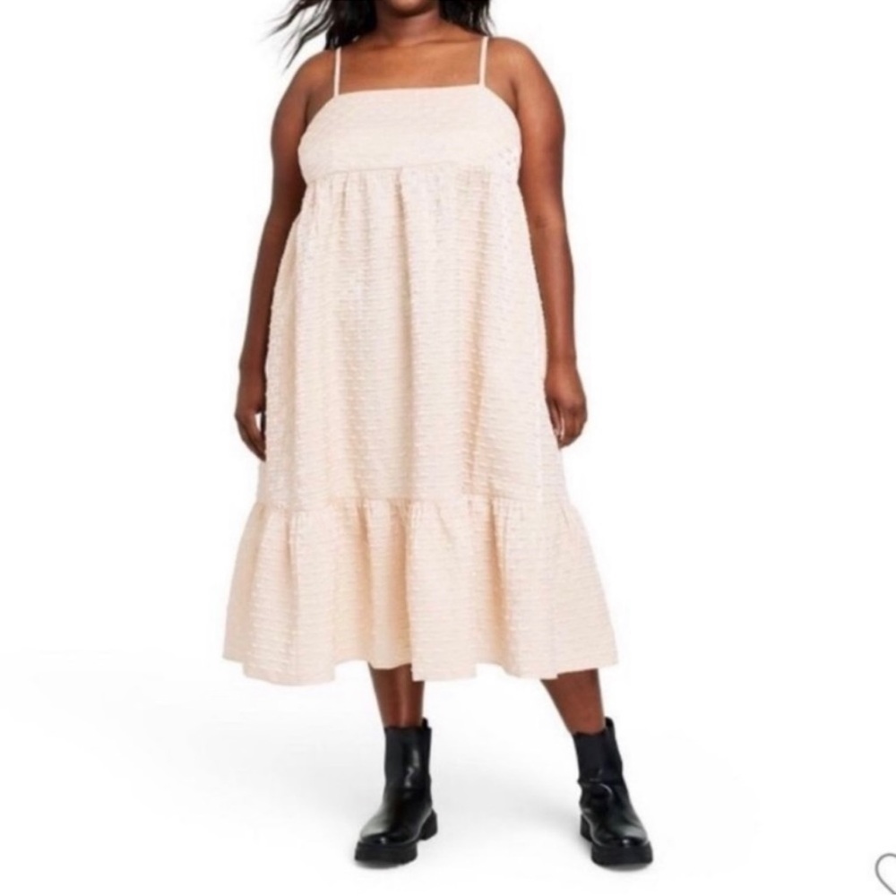NWT KIKA Vargas for Target Champagne Textured Women’s Plus Size Dress size 1X